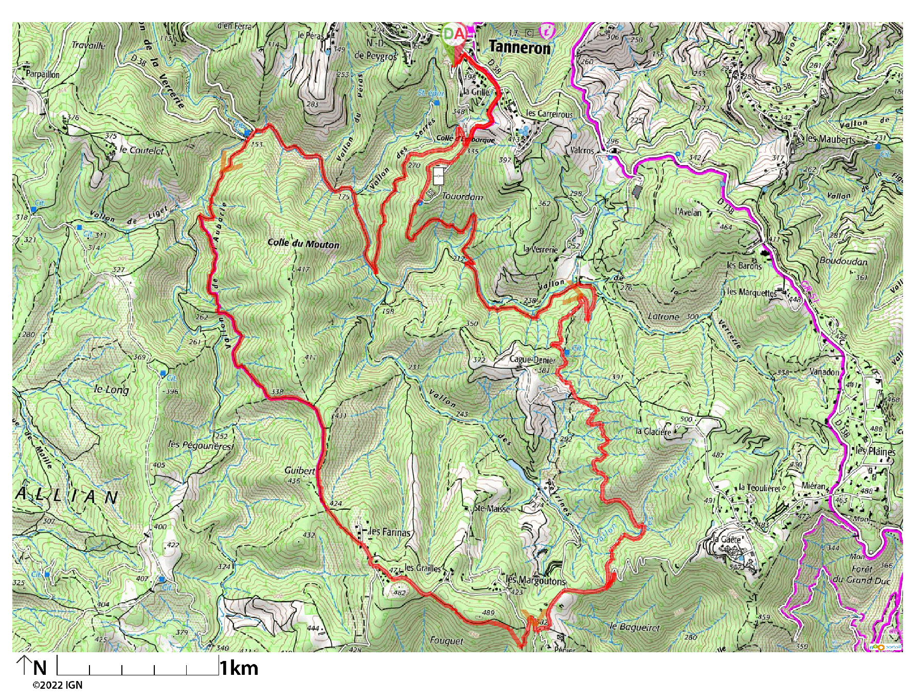 Trace circuit des cretes du tanneron